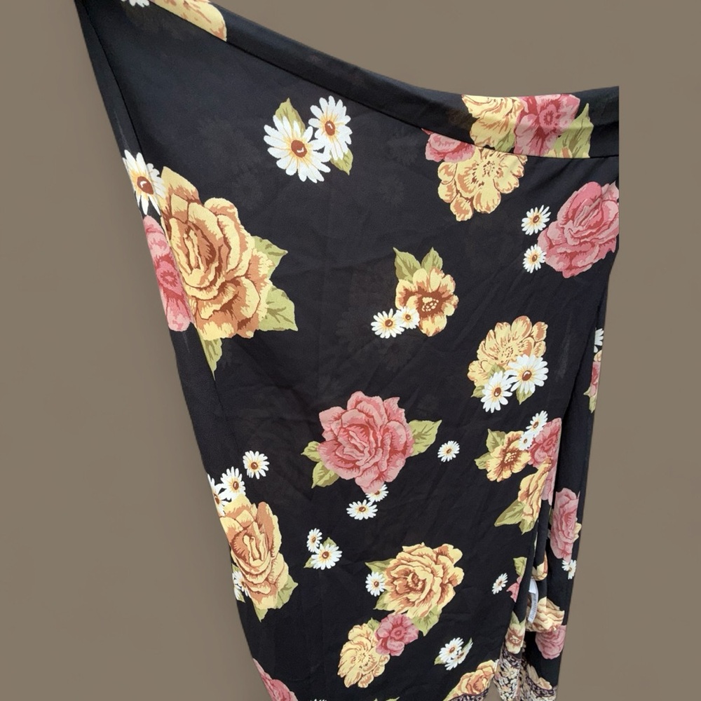 Maurices Black Floral Kimono